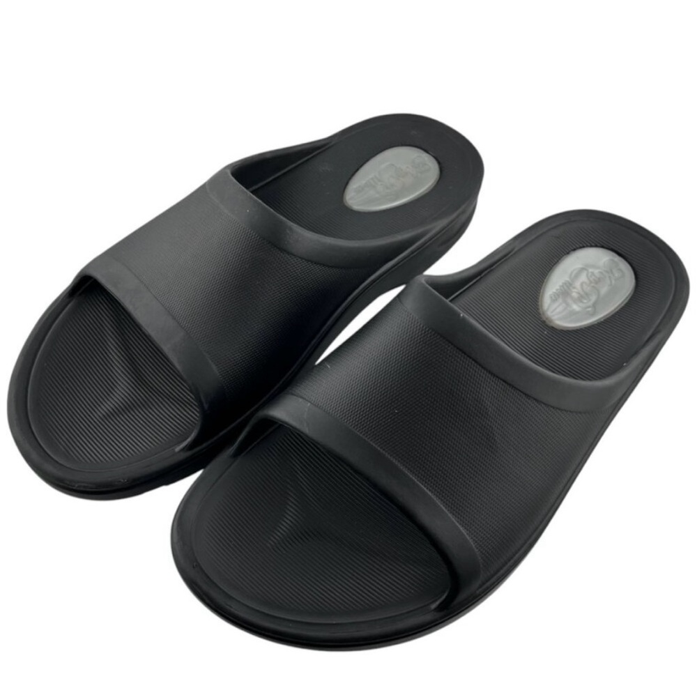 My‎ Pillow Men's Slide Sandals Size 11 Black Recovery Foam Slip On